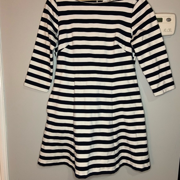Size 10 Eliza J navy and white striped dress. - Picture 1 of 5